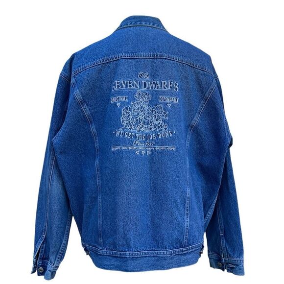 The Disney Catalog Jean Jacket The Seven Dwarfs Denim Vintage 90’s Size Large - Picture 1 of 16